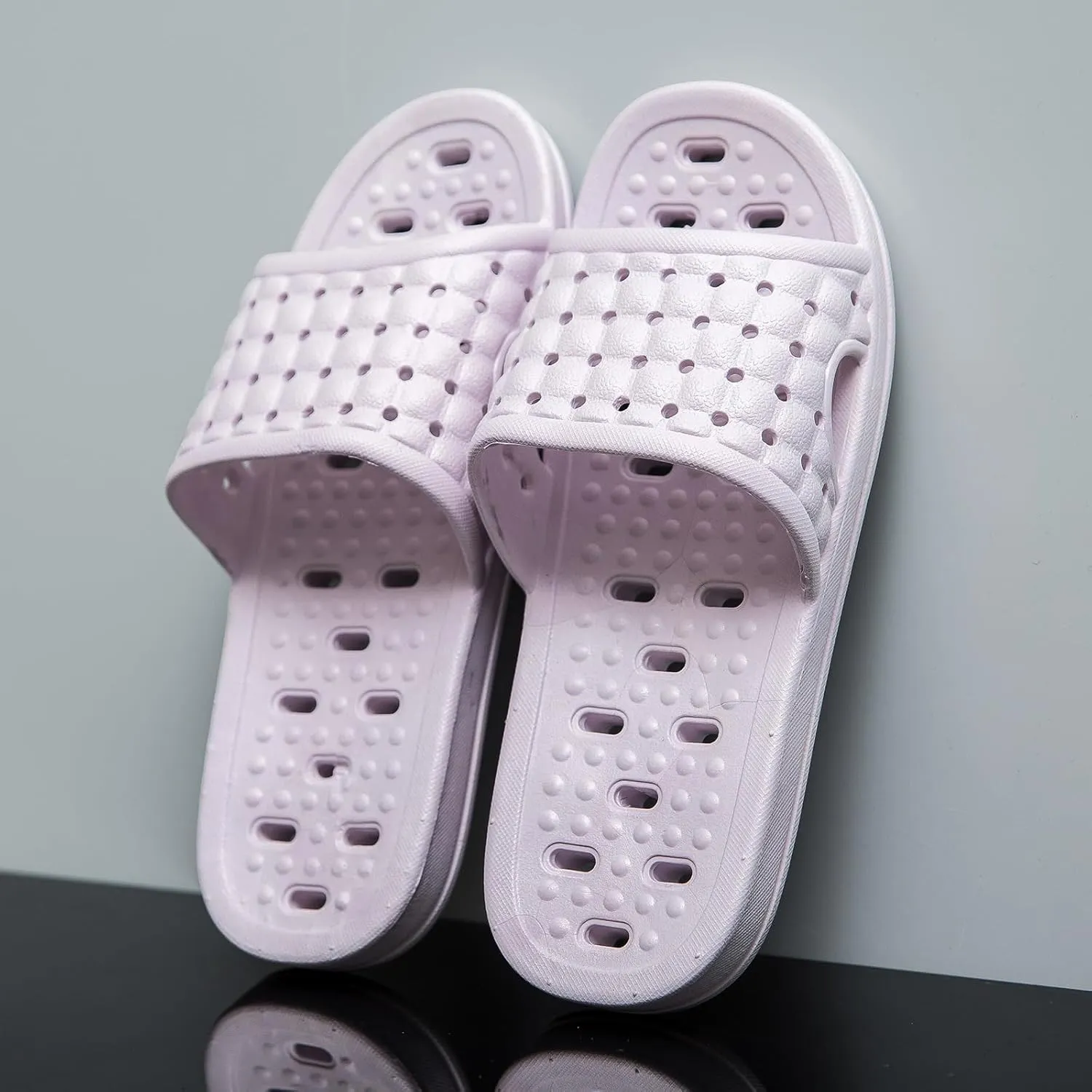 Shower Shoes with Drainage Holes, Quick-Drying Non-Slip Slippers Dormitory Home Bathroom Slippers Unisex