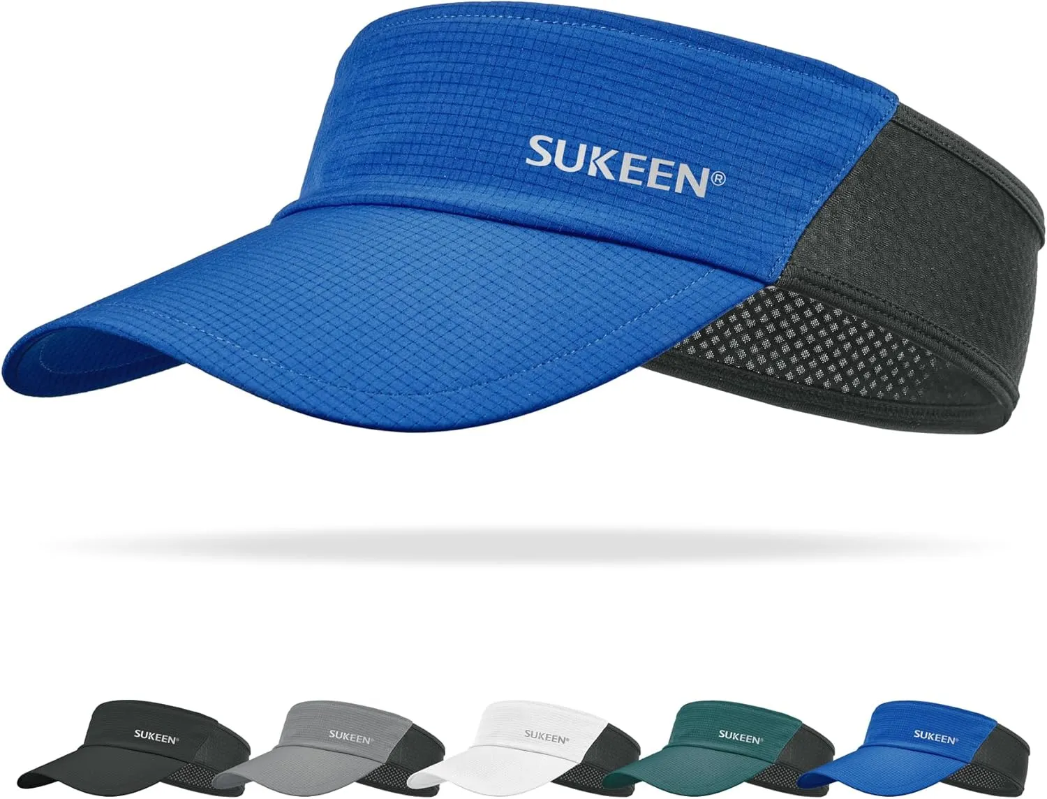 Sukeen Sun Visor Hat for Men Large Head Lightweight Cooling Stretchy Visor Hat for Running, Tennis, Golf, Daily Wear