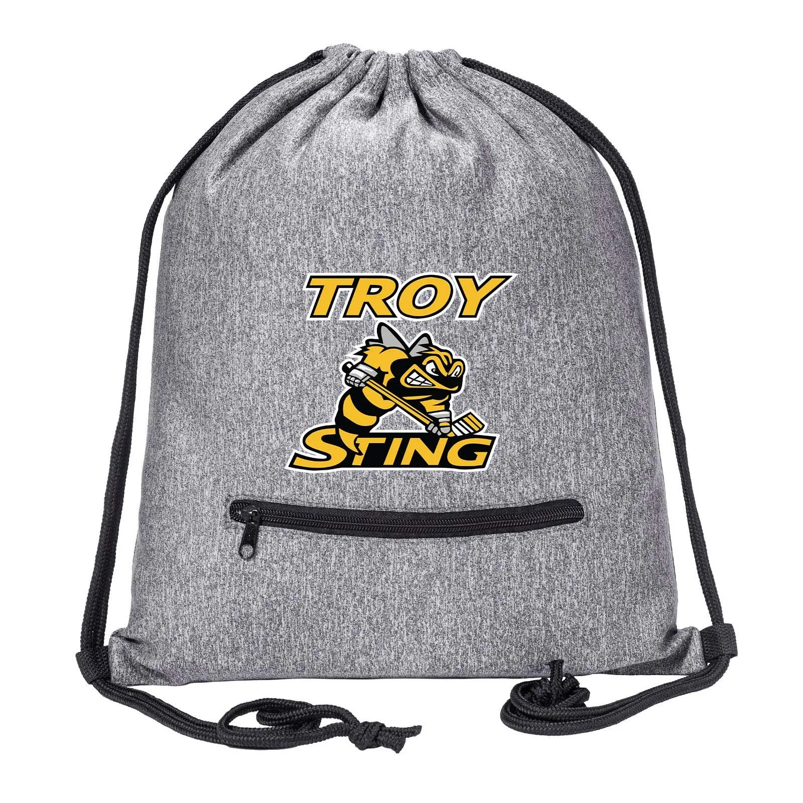 Troy Sting Drawstring Bag w/ Zipper Pocket Printed
