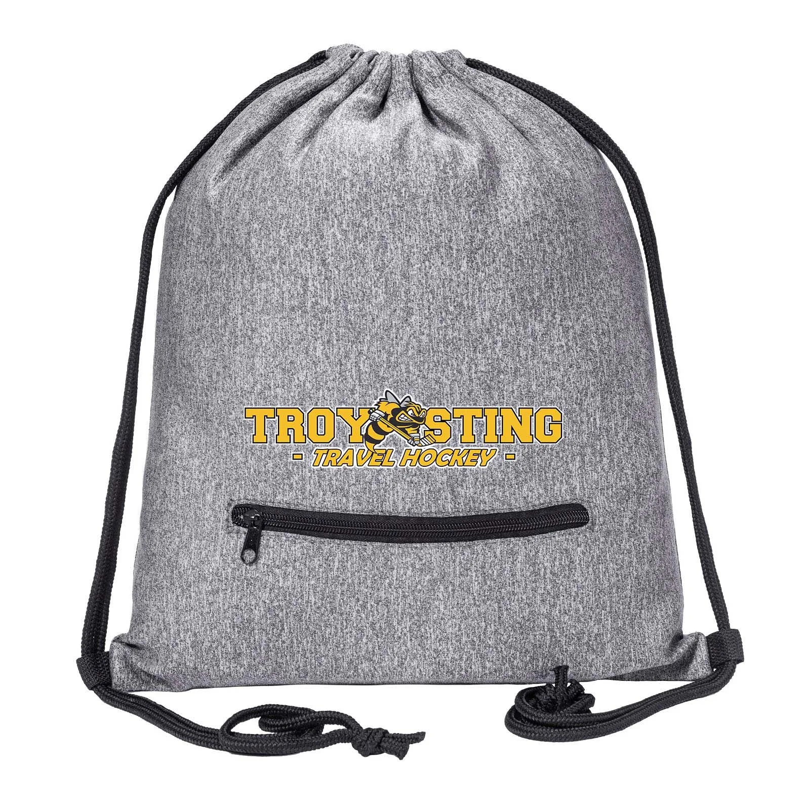Troy Sting Drawstring Bag w/ Zipper Pocket Printed