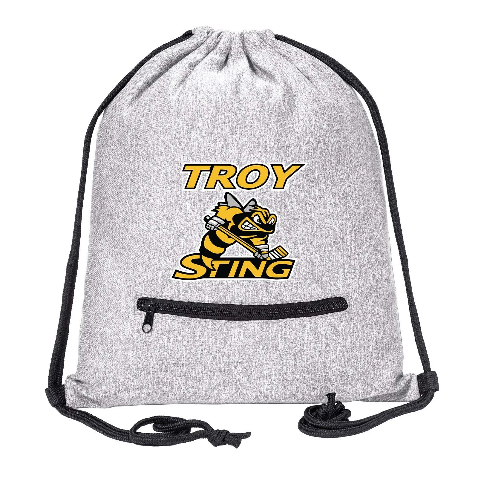 Troy Sting Drawstring Bag w/ Zipper Pocket Printed