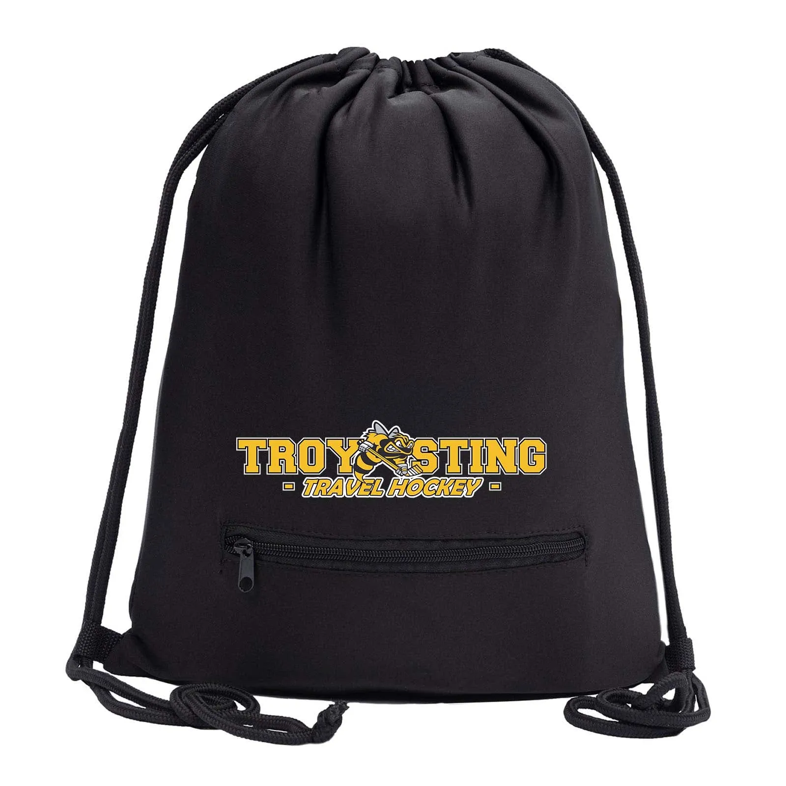 Troy Sting Drawstring Bag w/ Zipper Pocket Printed