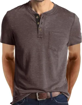 Uposiut Mens Henley Shirts Long/Short Sleeve T Shirt Fashion Casual Basic Plain Cotton Tee Shirts