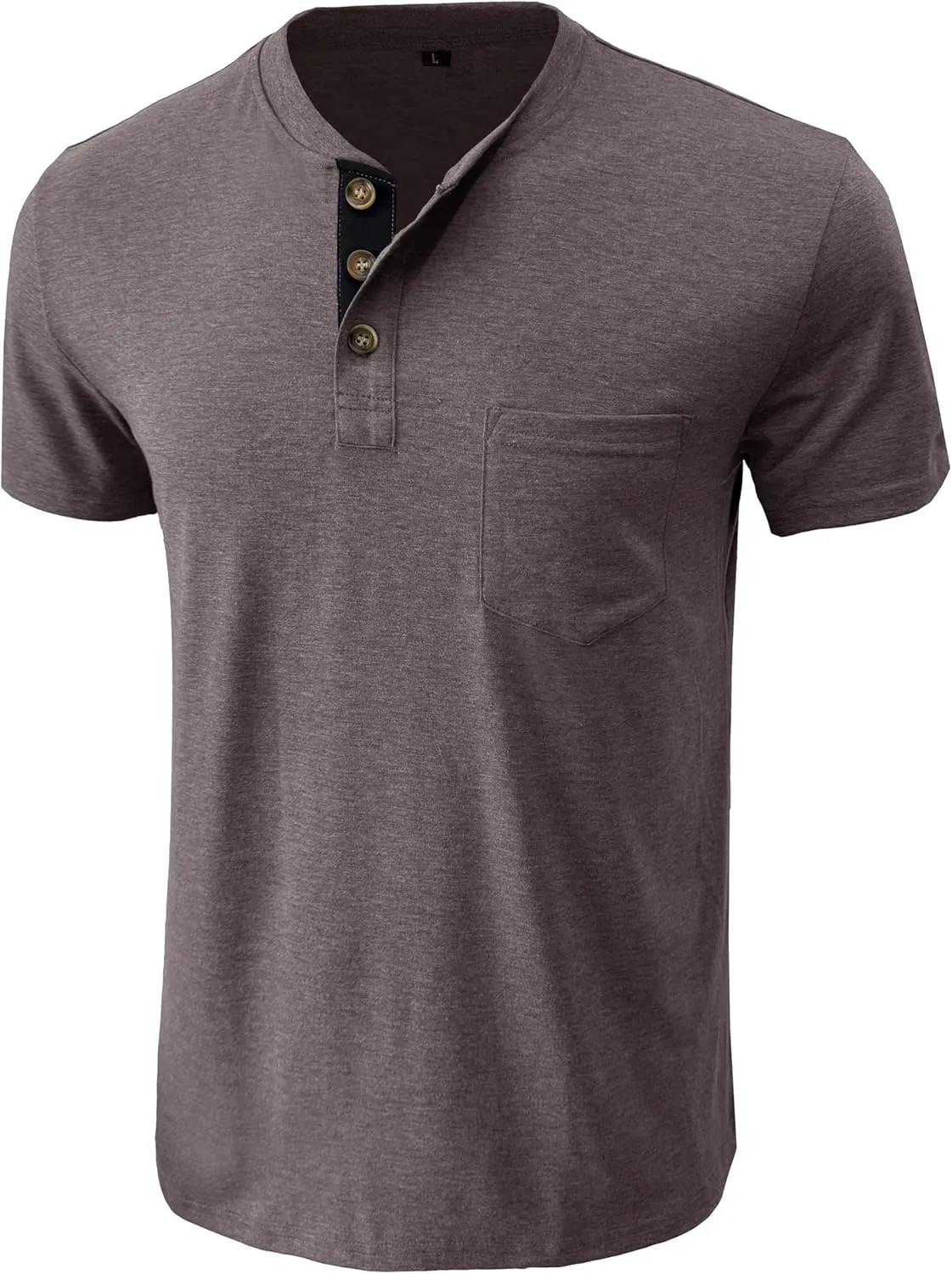 Uposiut Mens Henley Shirts Long/Short Sleeve T Shirt Fashion Casual Basic Plain Cotton Tee Shirts