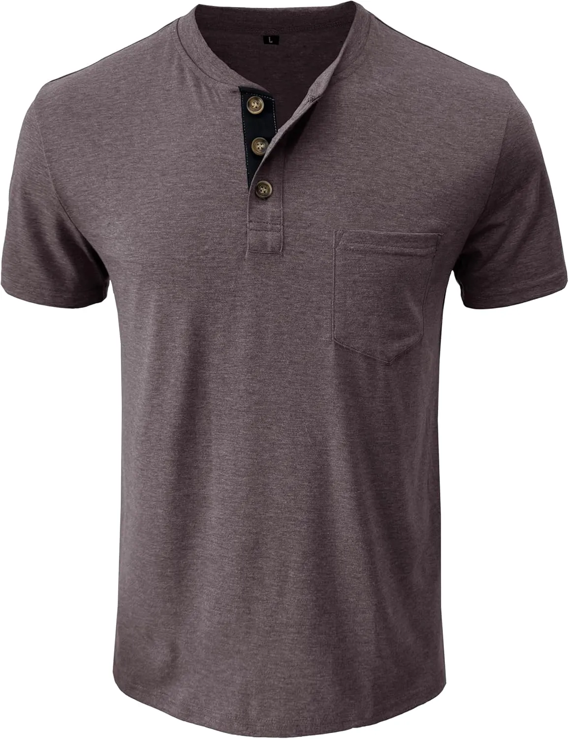 Uposiut Mens Henley Shirts Long/Short Sleeve T Shirt Fashion Casual Basic Plain Cotton Tee Shirts
