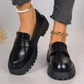 Women's Platform Loafers with Thick Sole 62628842C