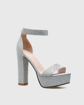 Xiu Rhinestone Strap Platform Sandals
