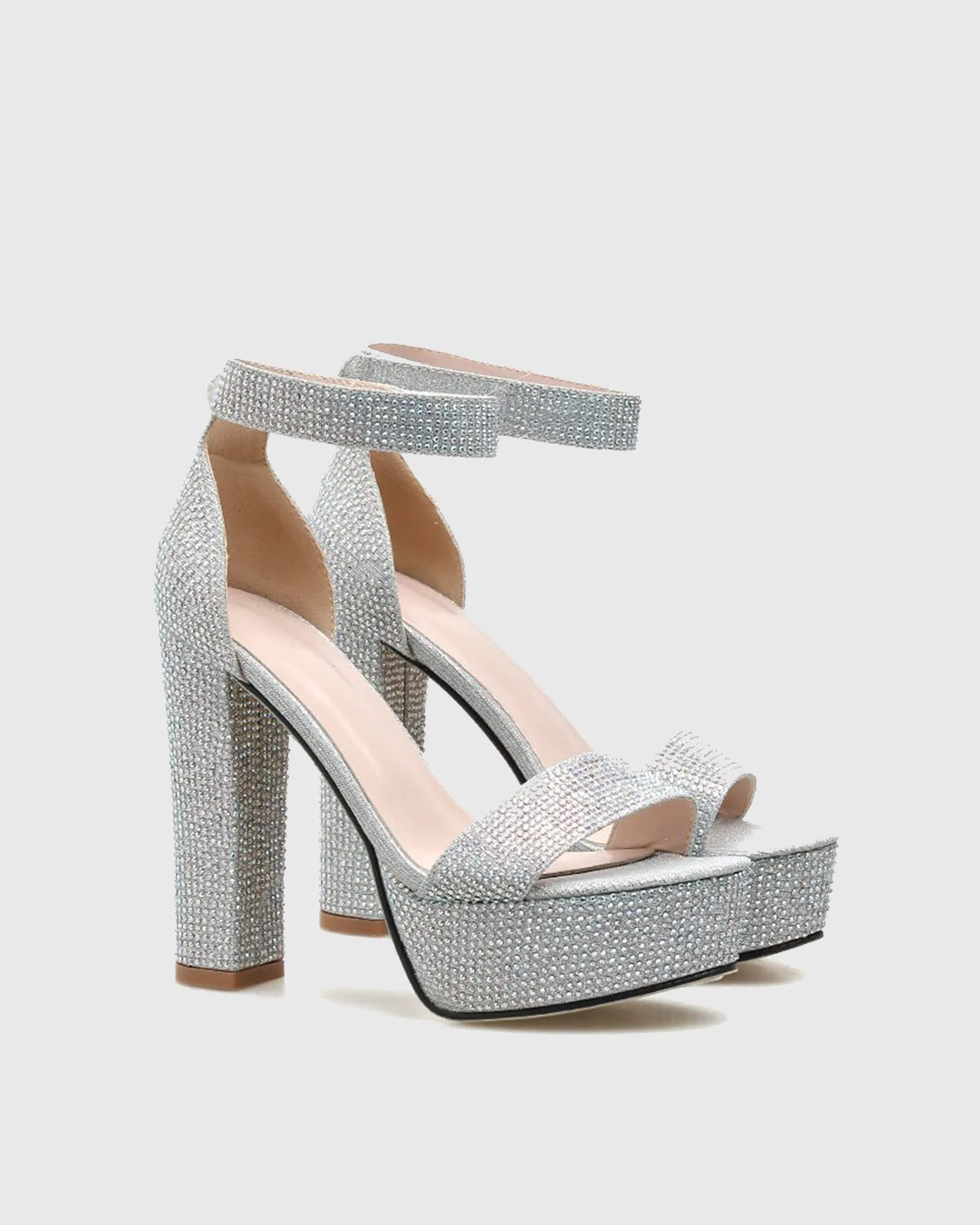 Xiu Rhinestone Strap Platform Sandals